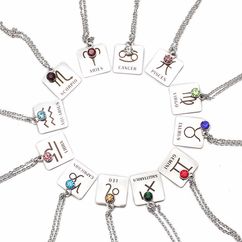 Collana con ciondolo dei 12 segni zodiacali