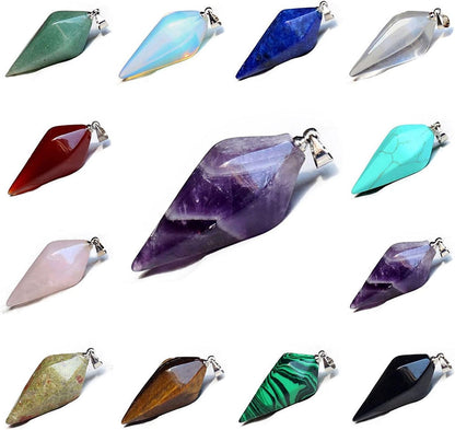 Ciondolo di Pietra Naturale Reiki Chakra Piramide Esagonale
