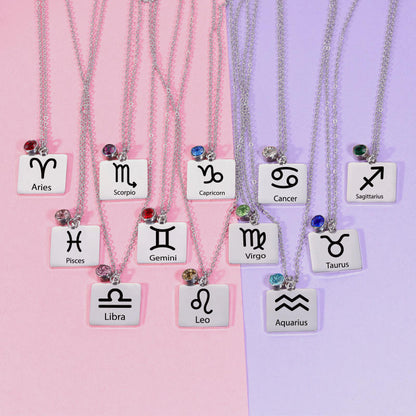 Collana con ciondolo dei 12 segni zodiacali
