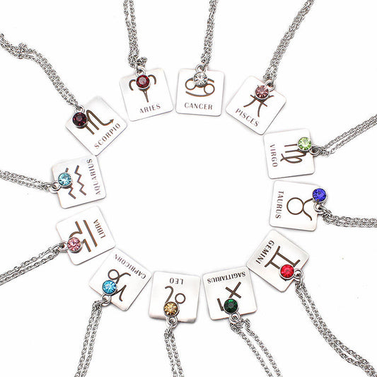 Collana con ciondolo dei 12 segni zodiacali