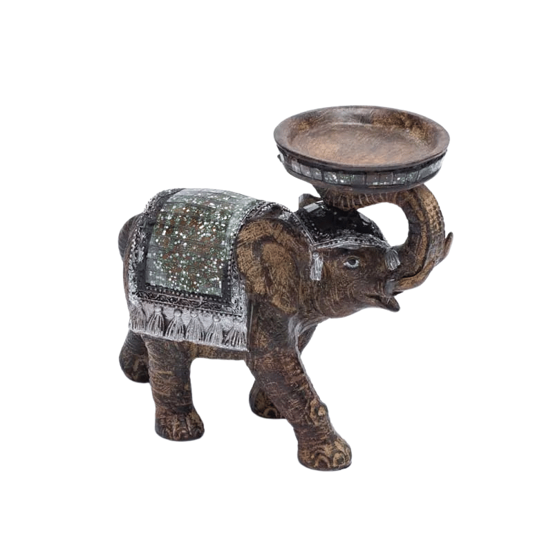 Statuetta Elefante in resina portacandele